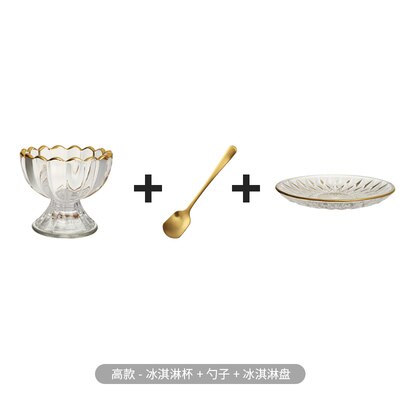 Glass ice cream cup dessert smoothie milkshake ice cream cup saucer ice cream glass bowl: 115-KL6