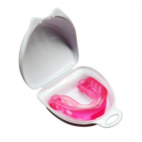 1Pc Tanden Protector Mouth Guard Beschermende Brace Voor Volwassenen Basketbal Boksen: Pink A
