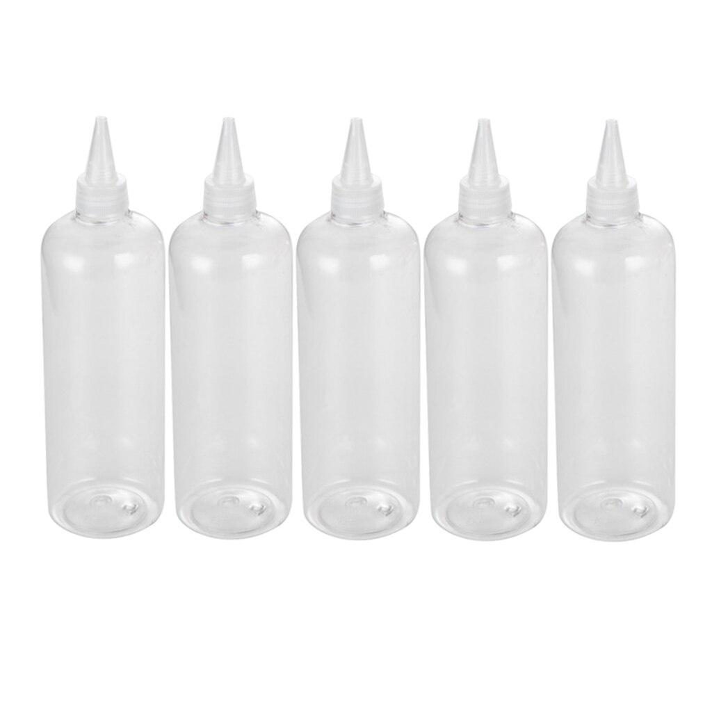 5x Plastic Haarverf Kleur Lijm Applicator Vloeibare Zeep Haar Gel Flessen Container