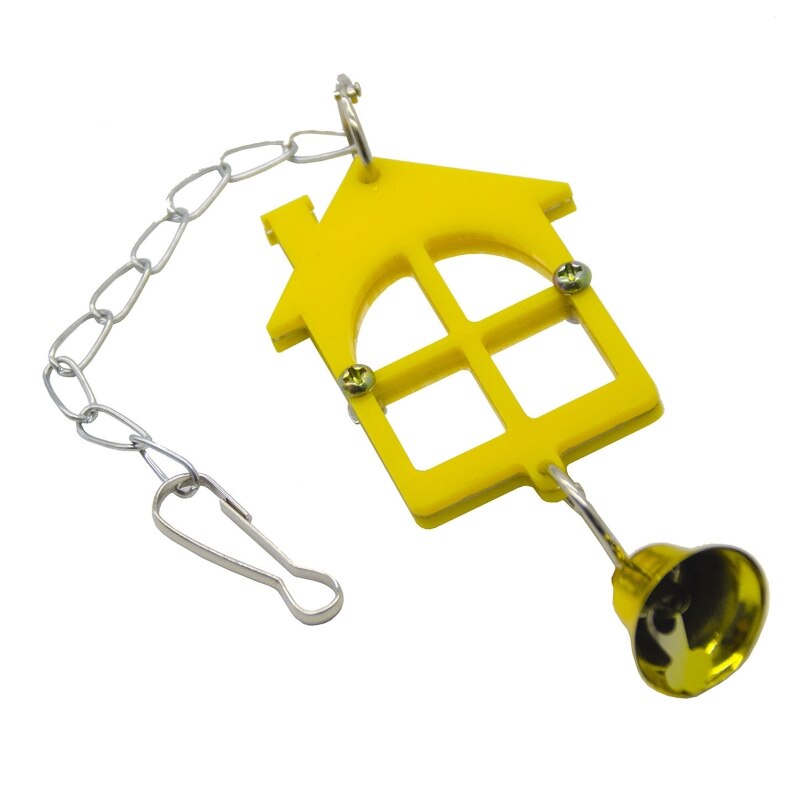H7EA Vogel Spiegels Voor Kooi Acryl Spiegel Met Bel Plastic Rand Metalen Opknoping Lus Houden Vogels Bezet En Actief