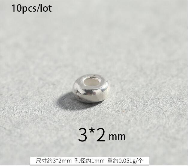 1 Pack 925 Sterling Silber Oval Charme Perlen 3x2mm 5x3mm Metall Silber 925 Abstandshalter perlen Erkenntnisse DIY Ohrringe Schmuck Machen