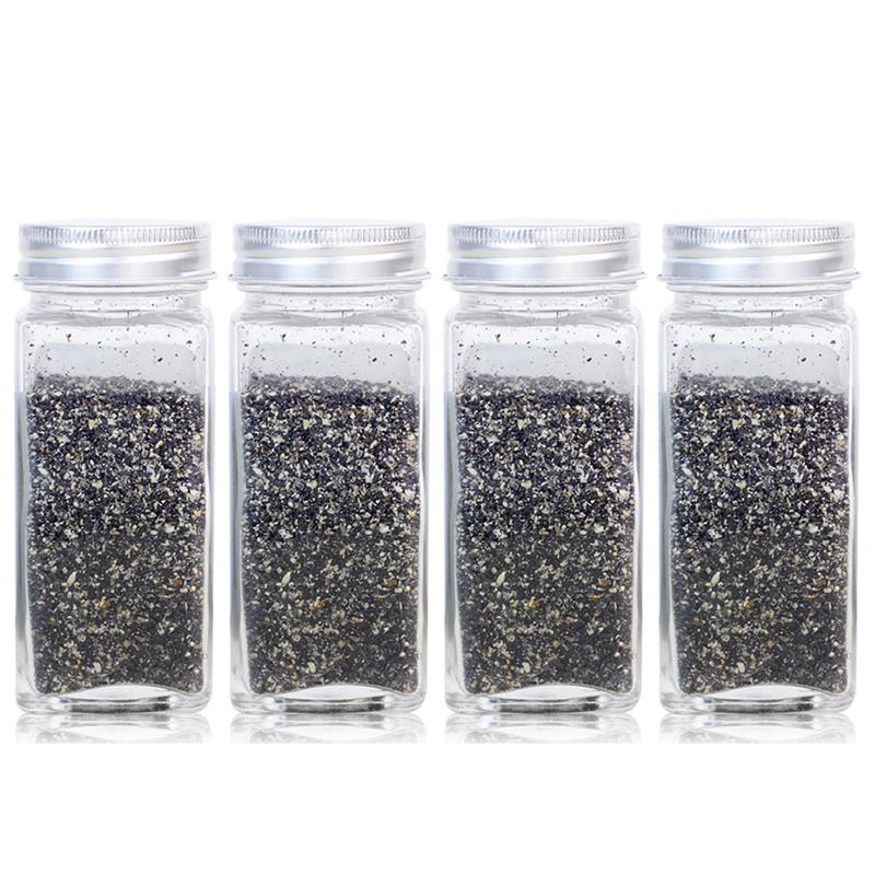 2/4Stck Verdicken Glas würzen Salz Pfeffer Schüttler Gewürz Glas Kann BBQ Werkzeug Würze Krug Flaschen Menage Container gewürz Shaker: Weiß