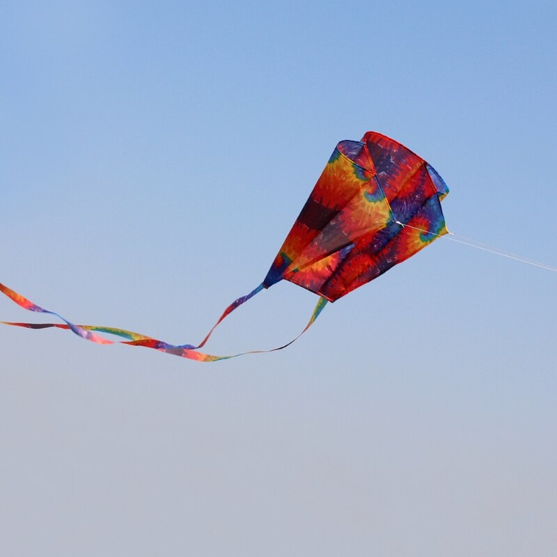 Regenboog parafoil vlieger met staarten zacht vlieger speelgoed geef 30m vliegerlijn  l9cd