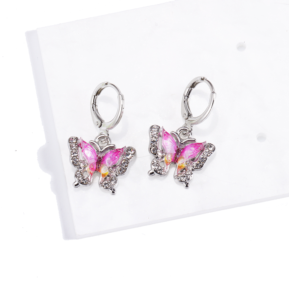 10 Uds. De dijes de animales de mariposa de cristal de colores mezclados, pendientes dulces para mujer, accesorios de pulsera, suministros de joyería Diy
