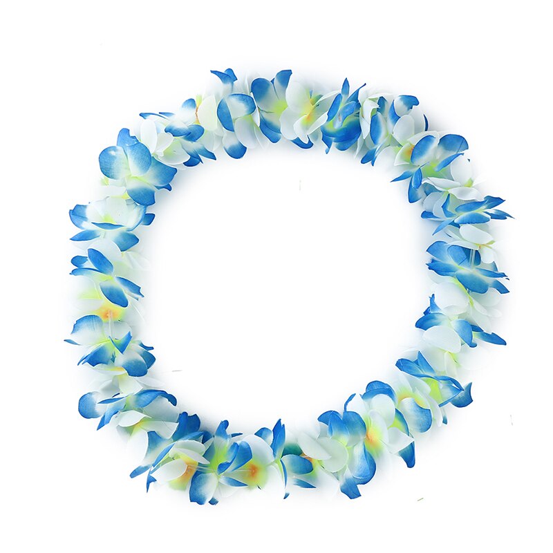 Hawaiian Hula Flower Garland Set Lei Luau Hula Fancy Dress Beach Part Flower Garland Necklace Headband Bracelet Wristband 4pcs