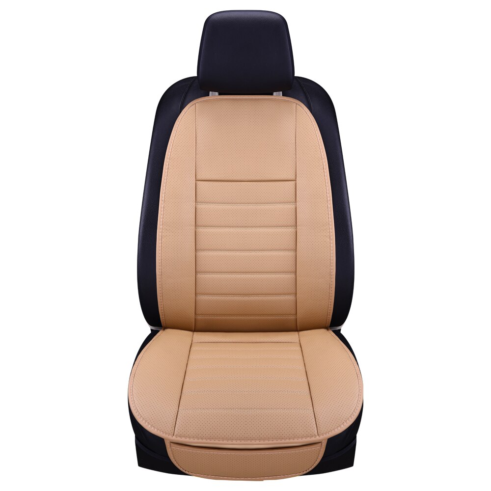 Aiyomo almofada para assento de carro, de couro pu, luxuosa, para a maioria dos carros, com encosto fino, 1 peça, 3 cores, não-capa de assento de carro silp