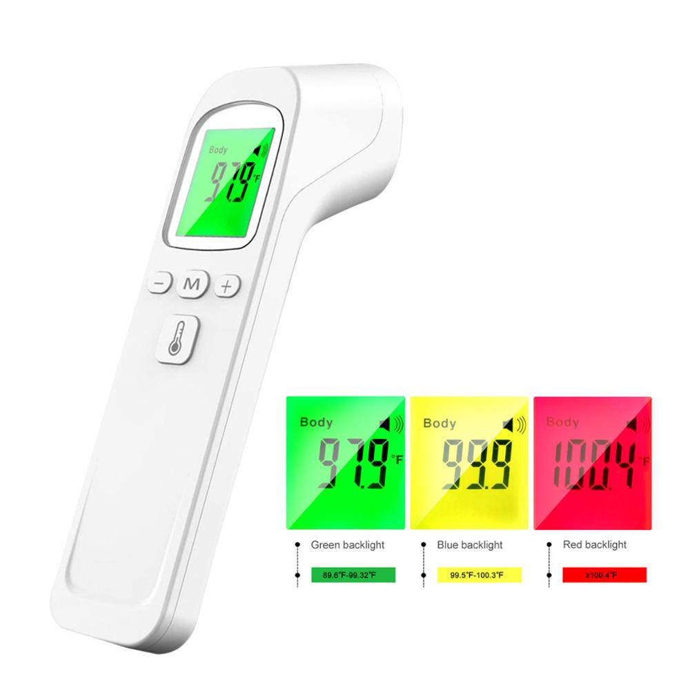 Non-contact IR Infrared Thermometer Forehead Temperature Measurement LCD Three Colors Backlight Digital Display Accuracy ±0.2℃: MD1930