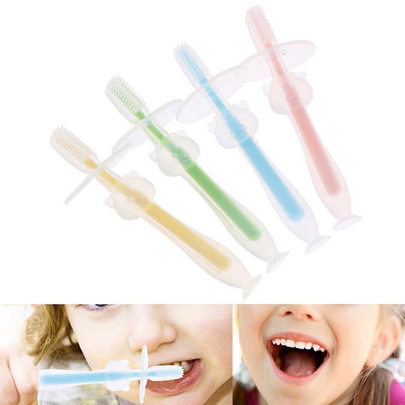 Morbido silicone di alta Qualità Spazzolino Da Denti E Sicuro per L'ambiente Del bambino Teether Dentizione Anello Bambini Massaggiagengive Bambini Da Masticare