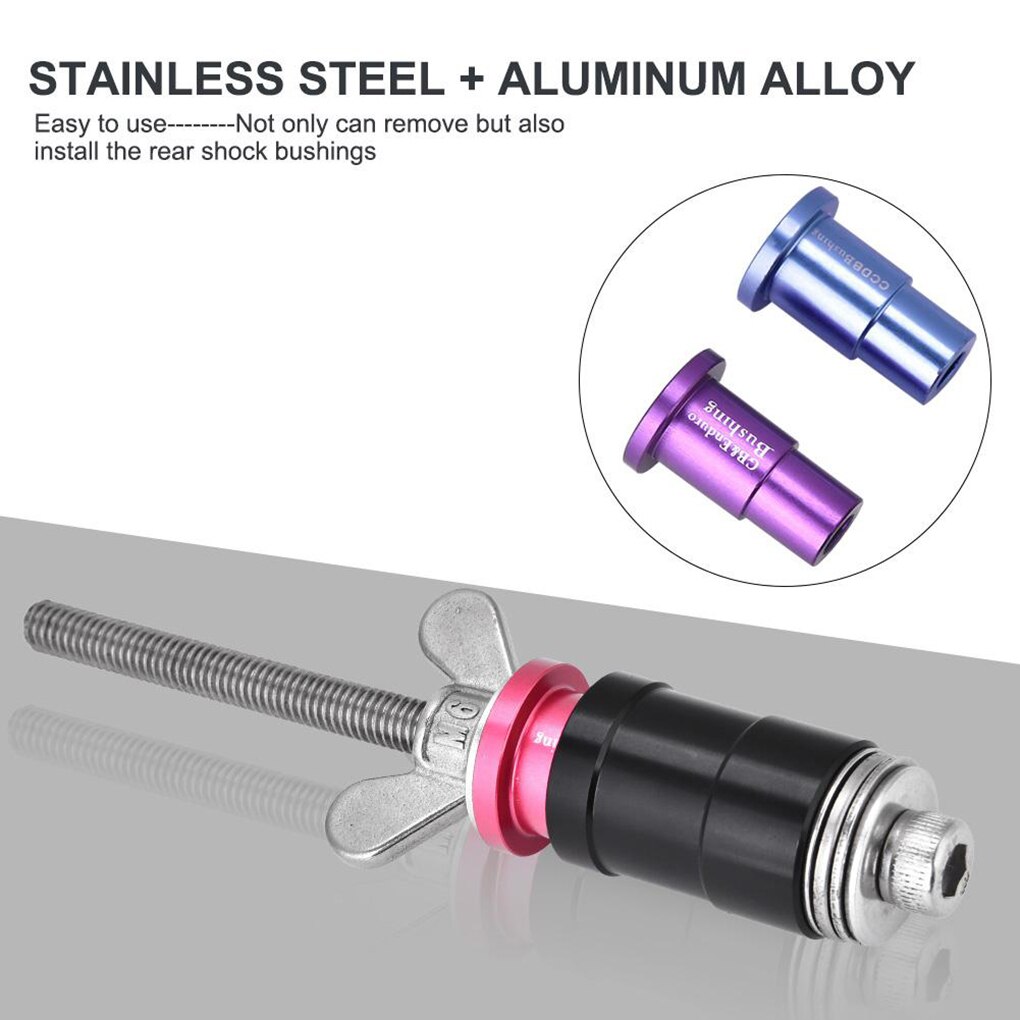 Bike Bicycle Rear Shock Eyelet Bushing Disassembly Install Tool Portable Aluminum Alloy Threaded Press Install Tool