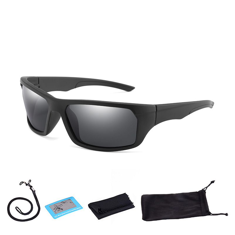 Herre polariserede solbriller udendørs sportsfiskebriller kvinder vandring kørebriller cykel cykling briller med æske: F04 med taske