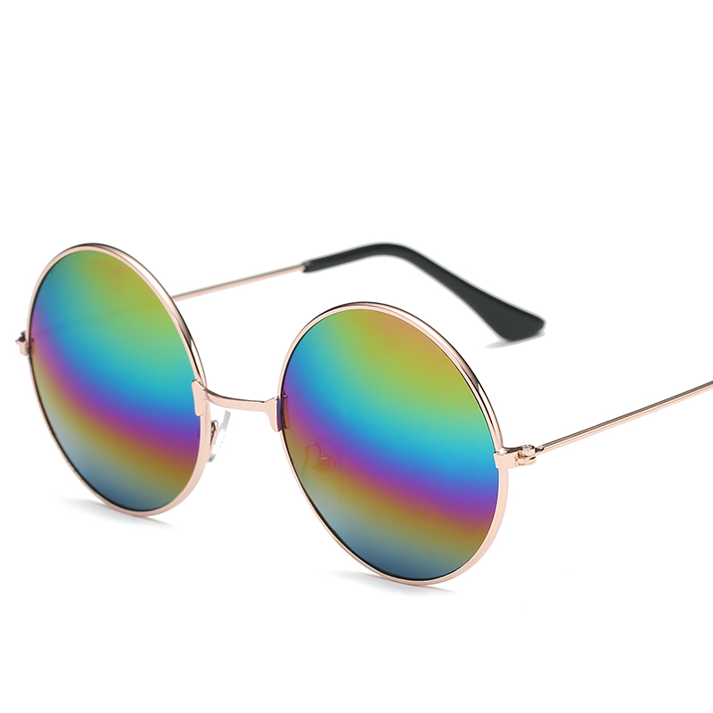 Pyöreät aurinkolasit kultakehykset aurinkolasit miehille naisille retro silmälasit oculos de sol merkki vintage naiset: 13 kulta-sateenkaari