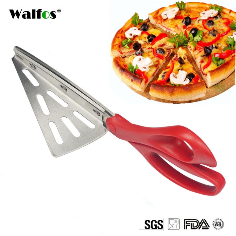 Walfos Professionele Rvs Pizza Schaar Brood Mes Non-stick Zachte Rubberen Handvat Pizza Keuken Gereedschap