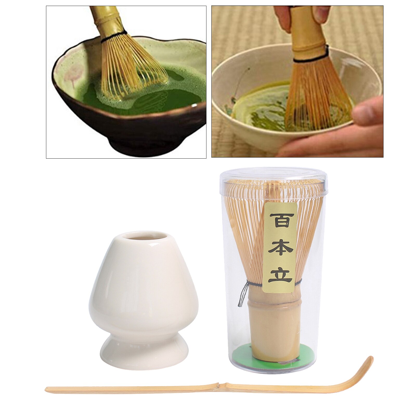 Matcha te visp set bambu te skopa matcha ceremoni starter lätt att använda: Vit