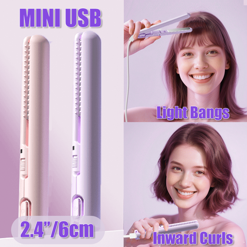 Mini-Haarglätter, USB-Netzteil, 5 V/2 A, Glätteisen zum Glätten von Pony, 16 W, tragbares Haareisen für den Heim- und Reisegebrauch