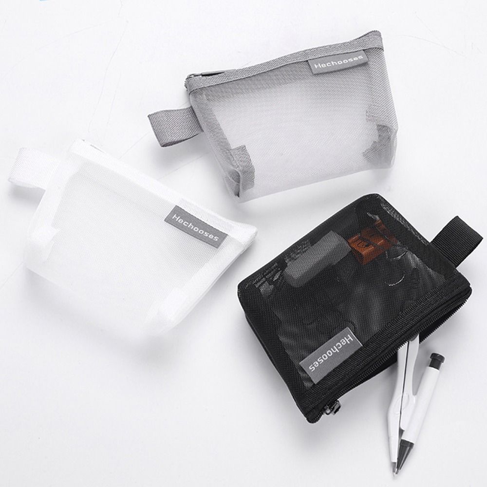 Portamonete in rete portachiavi rossetto Nylon borsa portamonete tridimensionale piccolo articolo Mini borsa cosmetica ufficio