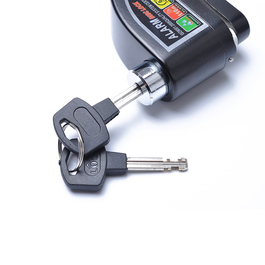 Motorbike Wheel Locks, Aluminum Alloy Anti-Theft Disc Brake Alarm Lock for Motorbikes Motorcycle Bike Scooter Moped ATV (Black)
