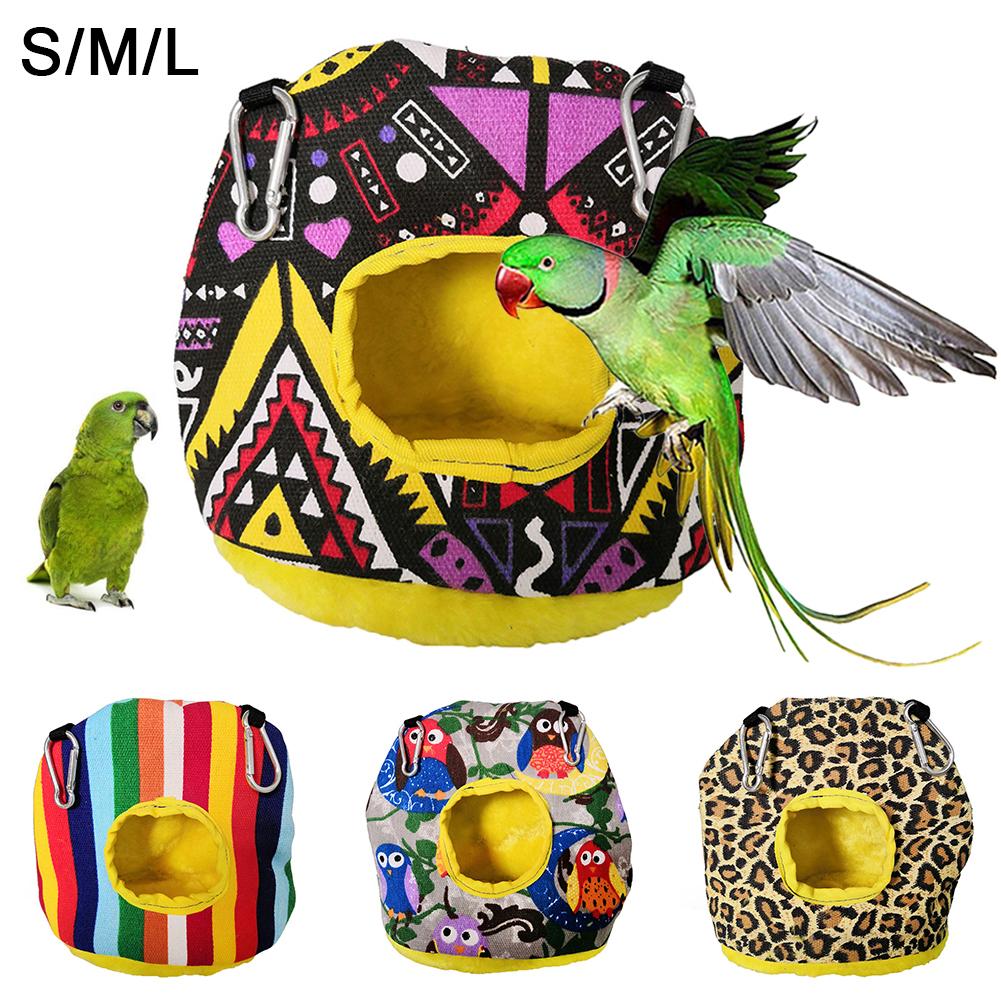 Sales! Aankomst Huisdier Vogel Papegaai Uil Print Zachte Warme Opknoping Kooi Huis Slaap Tent Bed Grot Nesten