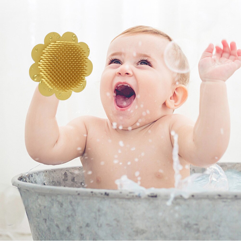 Baby silicone shampoo brush to remove dandruff, baby bath, bath brush, rub mud, children’s bath, cotton baby shampoo