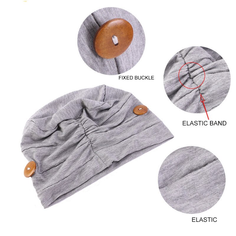 Tulband moslim effen kleur arabische wikkel tulbanden mutsen met knopen vrouwen hoofddoek binnen hijabs casual zomer