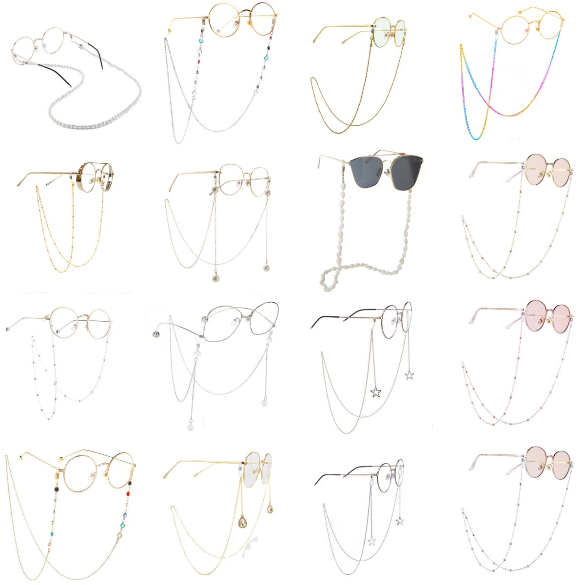 1Pcs Leesbril Opknoping Ketting Zonnebril Bril Holder Neck Cord Glazen Anti Metalen Bril Ketting