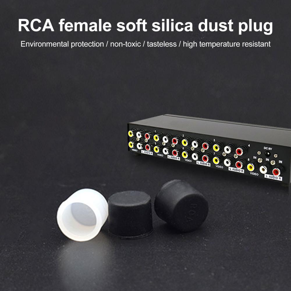 10 teile/satz anti-staub tv lautsprecher rca lotus audio av signal buchse schutzkappe lautsprecher rca lotus audio av signal buchse schützen