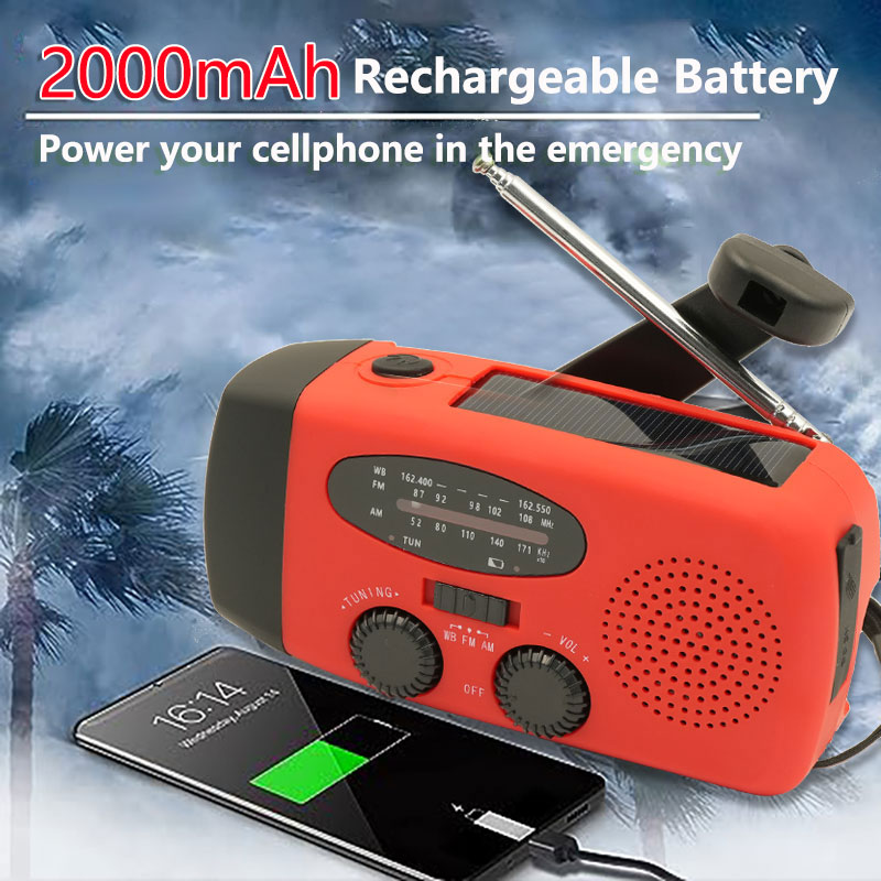 Multifunction Radio Hand Crank Solar USB FM/ AM Weather Radios Emergency Flashlight Power Bank Very High Volume Radio