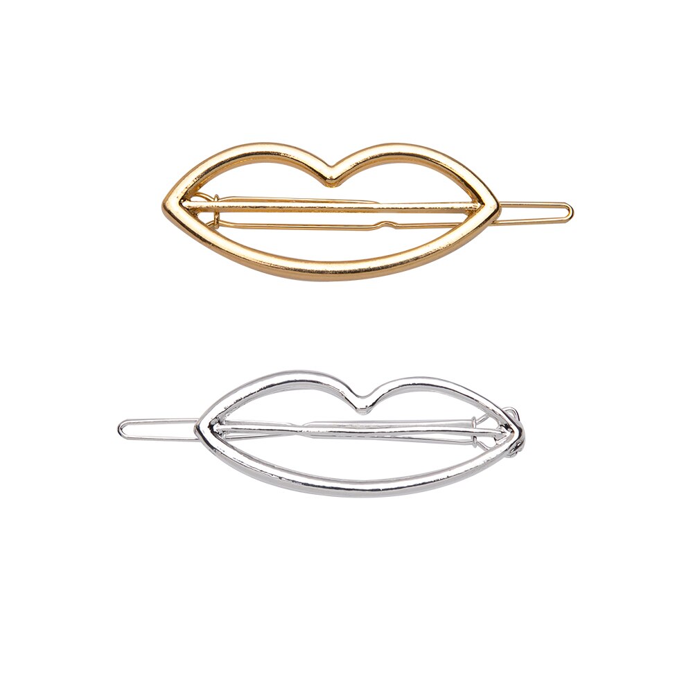 2Pcs Hollow Geometrische Haar Clip Voor Vrouwen Elegante Driehoekige Moon Star Cirkel Metalen Barrette Haarspeld Hoofd Accessorie: set 4