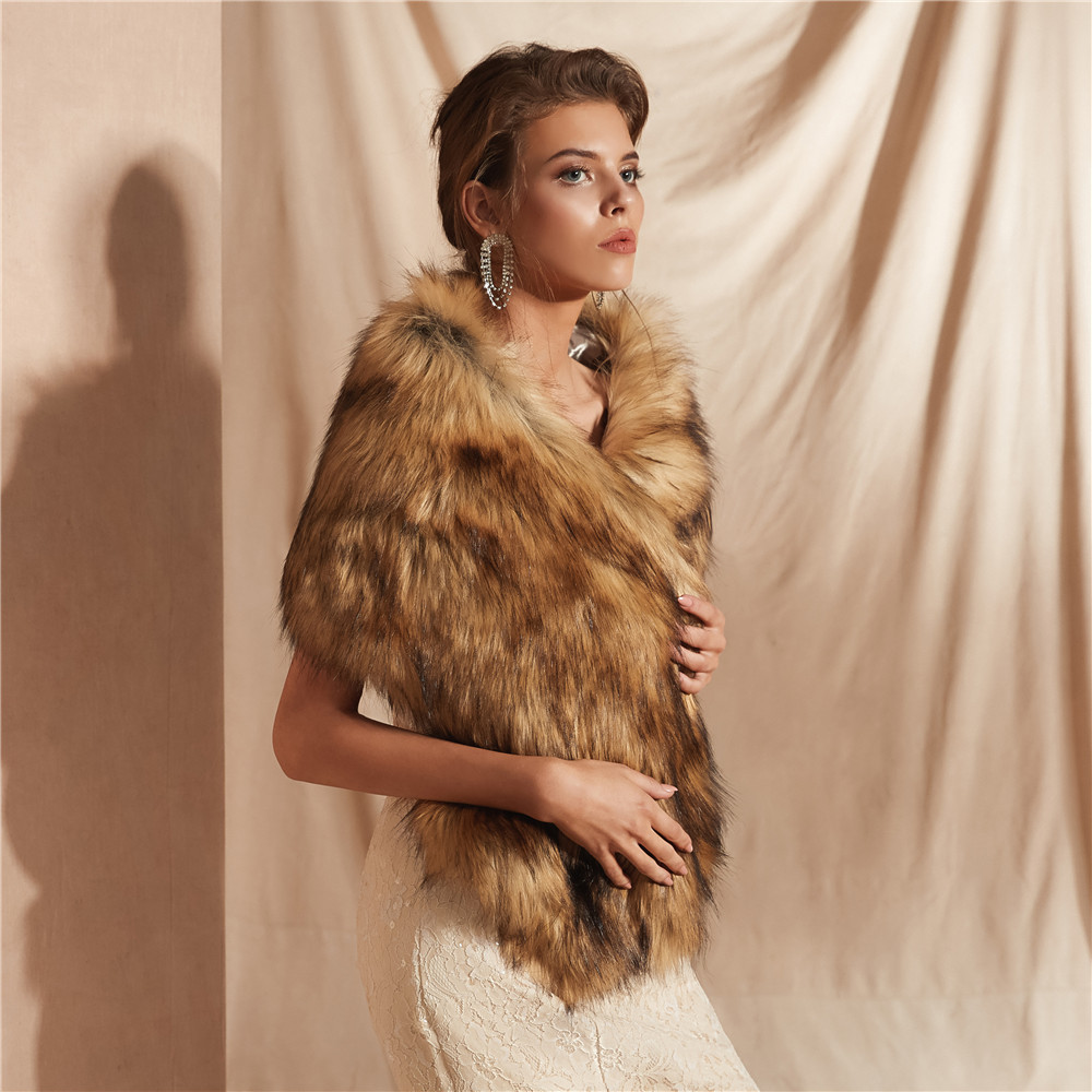 JaneVini hiver fausse fourrure enveloppes et châles de Mariage Cape Cape Femme veste boléro Mariage Femme soirée accessoires