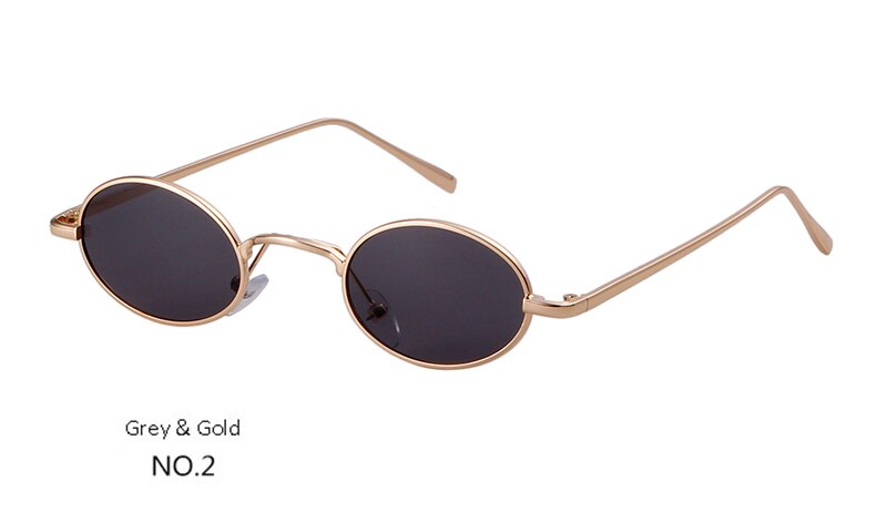 SORVINO Skinny Steampunk Oval Sunglasses Women Vintage Small Steam Punk Goggles Gold Tiny Sun Glasses Shades SN229: C2