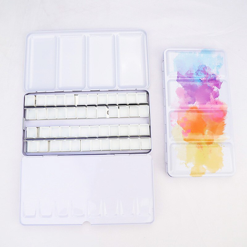 48 Grids Kleur Palet Schilderij Opslag Ijzeren Blikken Verf Lade Box Voor Aquarel/Olie/Acryl Verf: color48tin-48halfpan
