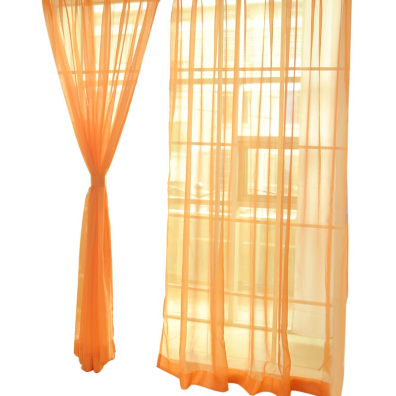 1pc ren farge bryllup glassgarn gjennomsiktig vindusskjerm ferdig gardiner hjem dekorasjon 100 x 200cm: A05