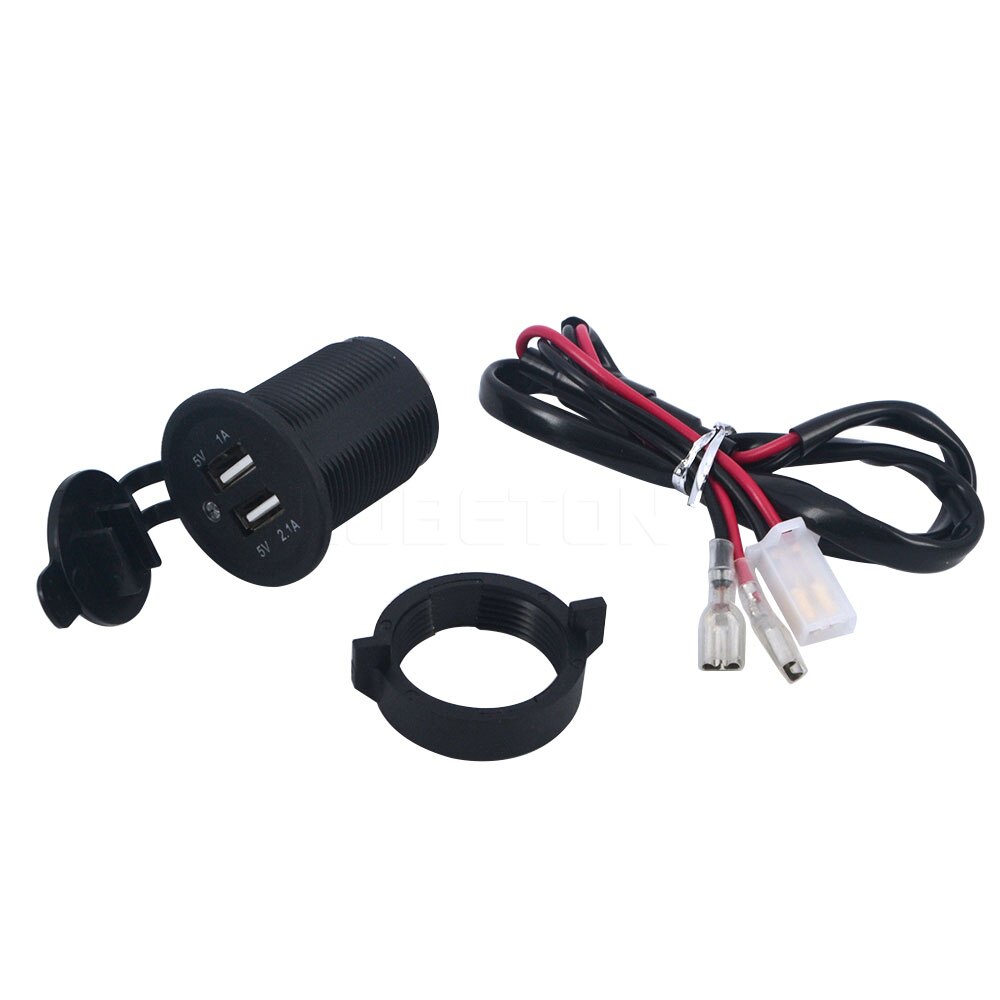 Boot Auto Wasserdicht 12V Dual USB Power Ladegerät Zwei Port Adapter Schalter Steckdose Stecker DC 12V 3,1 A Panel Mount Schnelle Ladung: Black