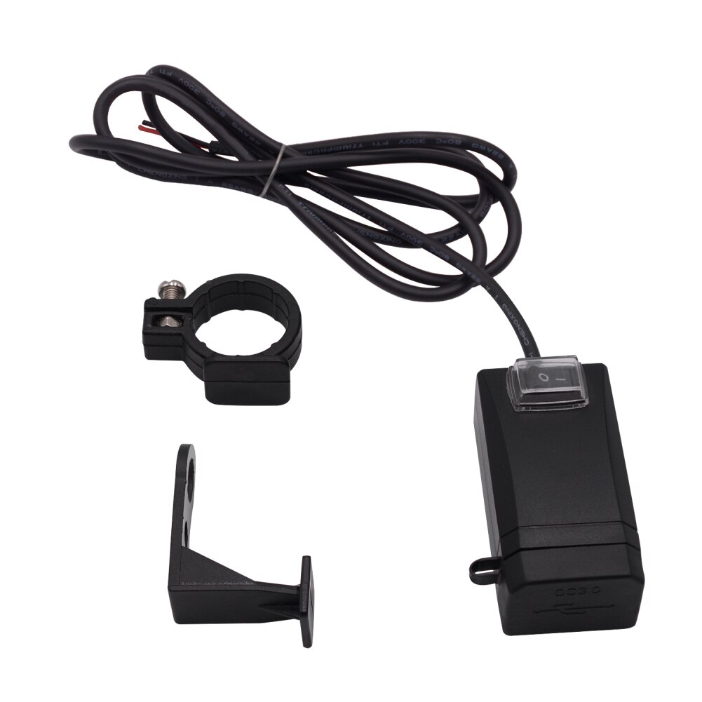 12V/24V Dual USB Motorcycle Mobile Phone Charger With Switch Modified Fast Charger Adapter