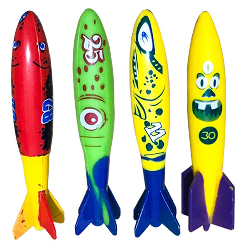 4 Stuks Kinderen Zwembad Speelgoed Raket Torpedo Duiken Spelen Zomer Spel Voor Kinderen