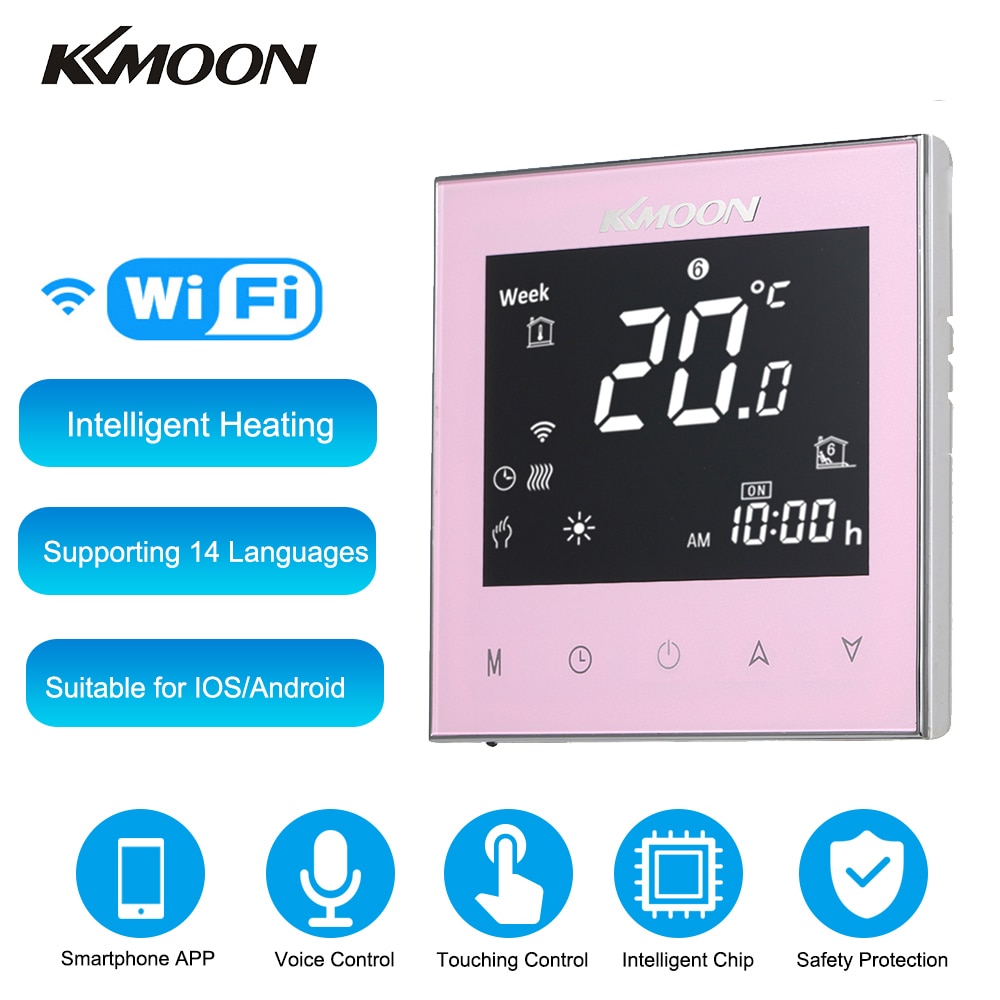 KKmoon Termostato Digitale Termostato per il Riscaldamento dell'acqua 7-giorno Programmabile Connessione WiFi Voce Sala di Controllo Regolatore di Temperatura