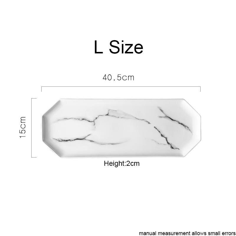 Nordic Marble Texture Dinner Plate Irregular Rectangle Dessert Plates Sushi Dishes Ceramic Tableware Bread Fruit Tray