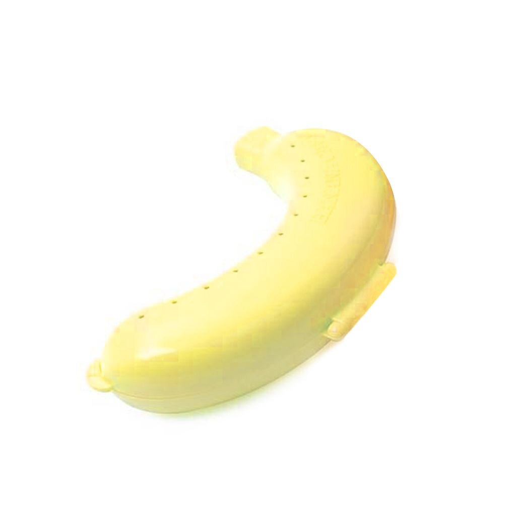 1pc søde bananbeskyttelsestaske beholder tur udendørs frokost frugtopbevaringsboksholder banan bærbare rejseopbevaringskasser: Gul