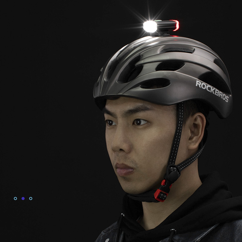 ROCKBROS 100 Lumen Fiets Helm Licht USB Oplaadbare Zaklamp Fiets Voor Achter Licht Stuur Helm Top twee-weg licht