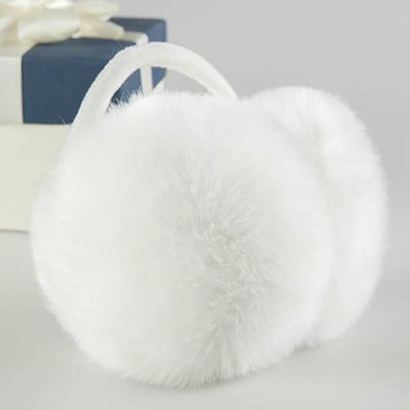 Calymel Winter Warm Fur Earmuffs Adult Children Women Men Lovers Ear Muffs Warmer Earflap Headband Unisex Earmuffs: M11 White