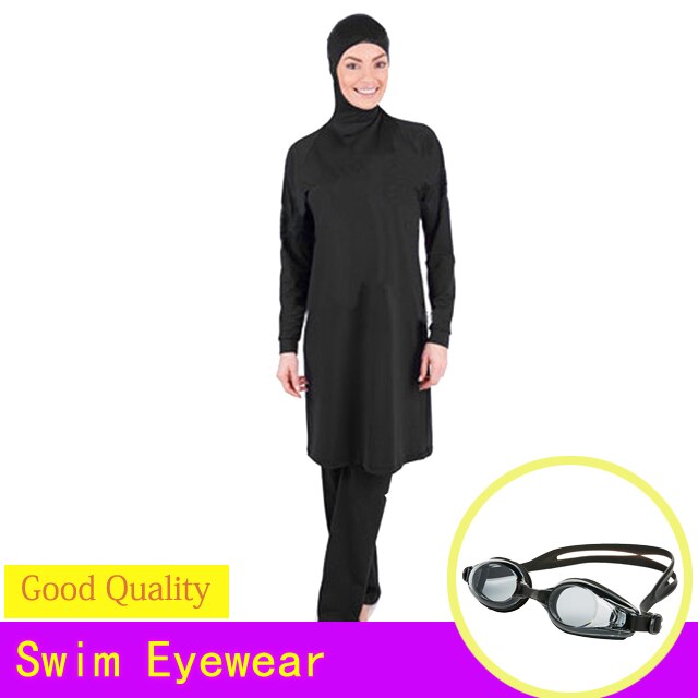 Modest Swimsuits Plus Size Women Burkinis Beachwear Islamic Swim Wear Muslim Swimwear Full Cover Hijab Swimming: Black-2 / 4XL