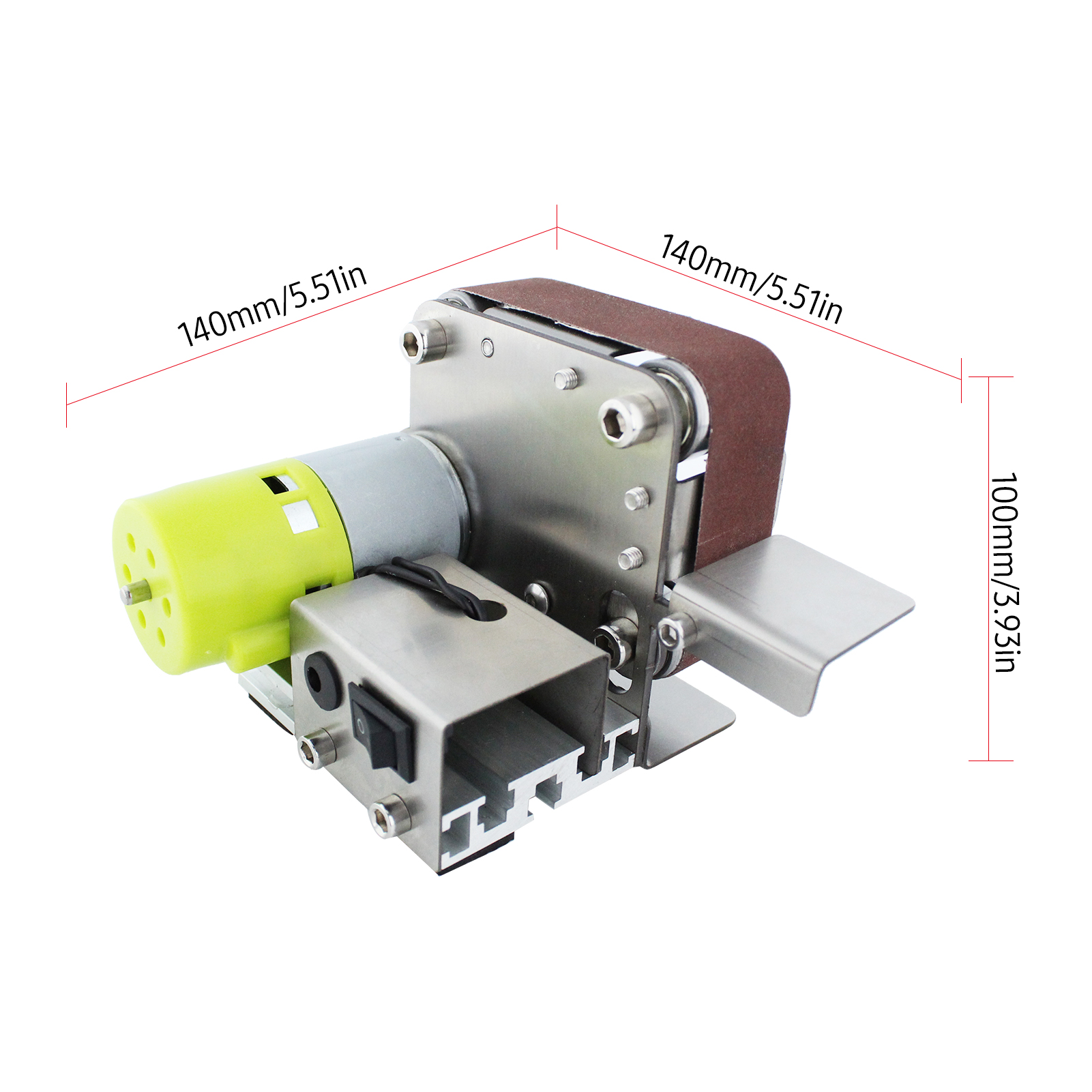 Belt Sander Electric Sanding Polishing Grinding Machine 7 Variable Speed with 10 Sanding Belts for Polishing Wood Acrylic Metal