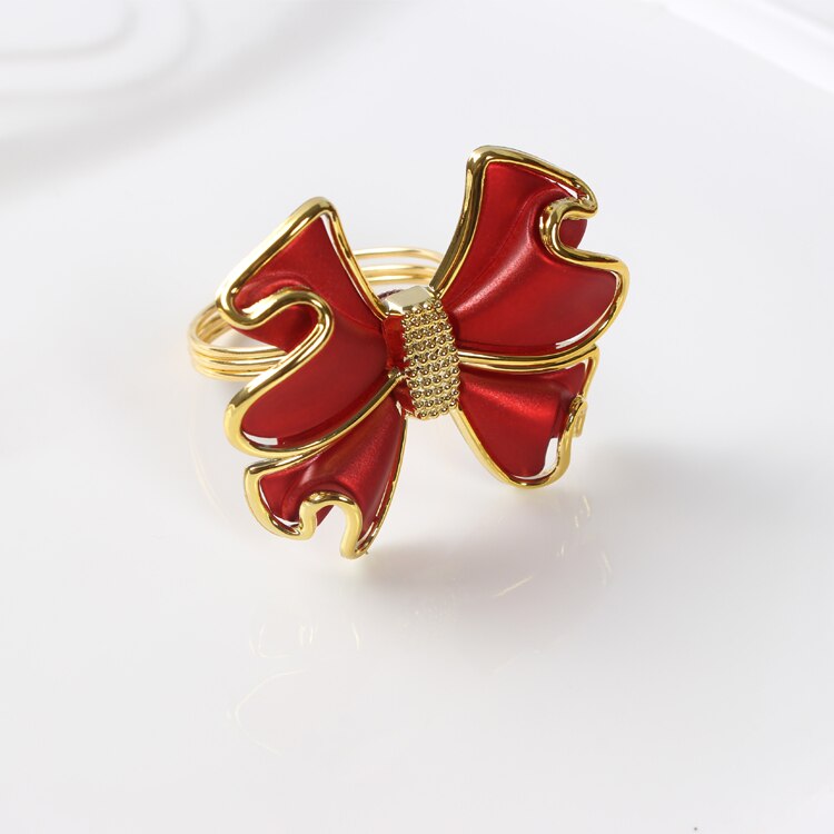 China Wind exquisite peony napkin buckle napkin ring for wedding party red napkin holder