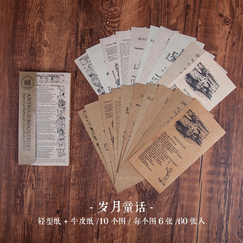 Carta antica del materiale di sfondo della serie del negozio di libri della carta kraft della pagina retrò carta del mestiere di Scrapbooking di junkJournal DIY: 7