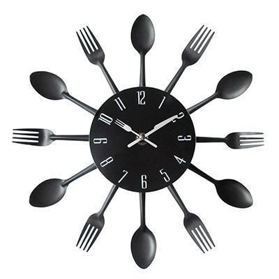 Large Wall Clock For Kitchen Knife And Fork Spoon Clocks Stainless Steel Modern Living Room Quartz Home Watches: B