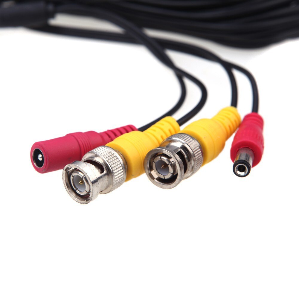 5m-50m video + strømforlængerkabel bnc + dc cctv-kabel til dvr kameraoptager system hjemme eller kontor cctv sikkerhedskameraer dvr kit
