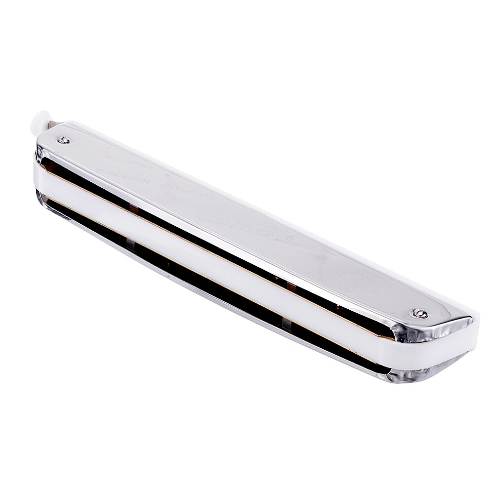 M1015 24 Holes Chromatic Harmonica C Key Slive Mouth Organ Portable Tremolo Mini Harps Woodwind Instruments