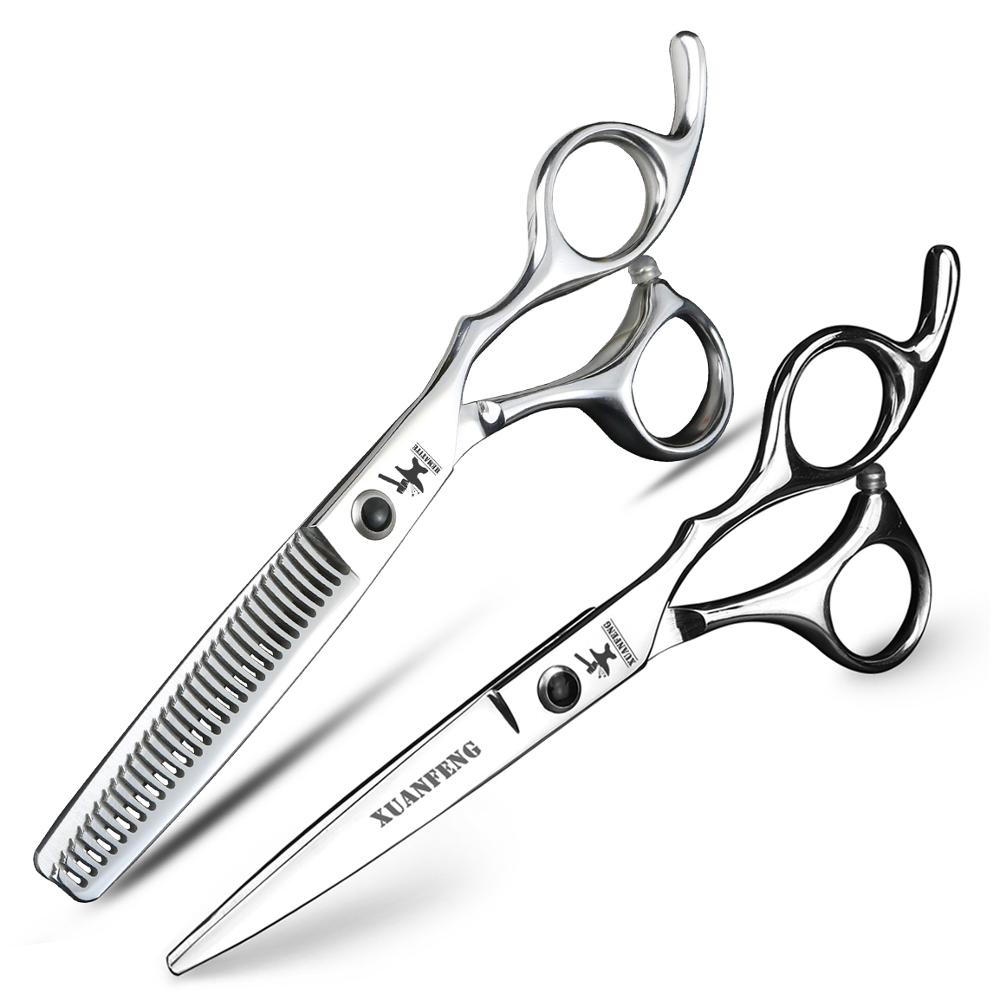 hairdressing scissors 6 inch 5/5.5/6.5/7/8 inch hair cutting thinning scissors Barbershop hairdressing tool set: 2pcs Thinning 25-30