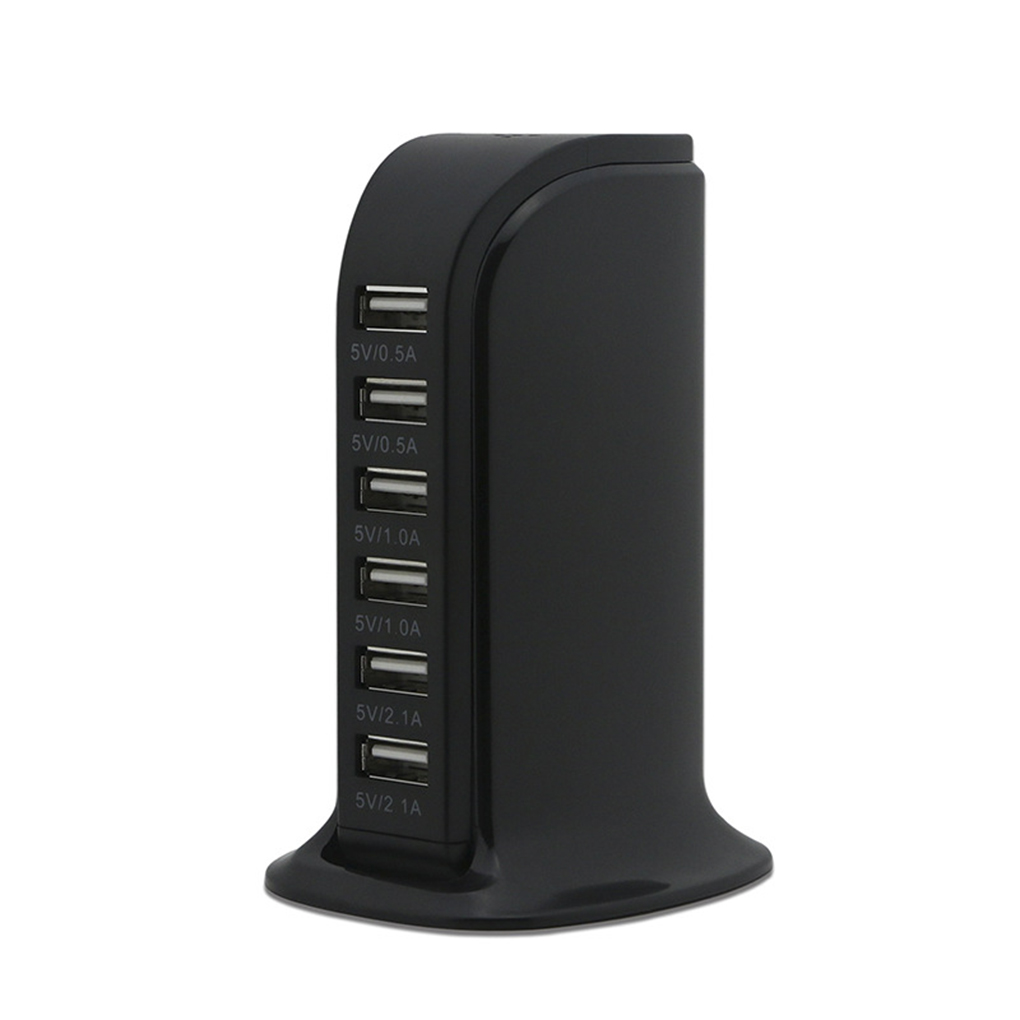 Cargador USB Multi de 6 puertos de 30 W, estación de carga rápida 6A, Conector de viaje de escritorio para teléfono móvil, enchufe de extensión, Platooninsert: Enchufe Australiano / NO.1