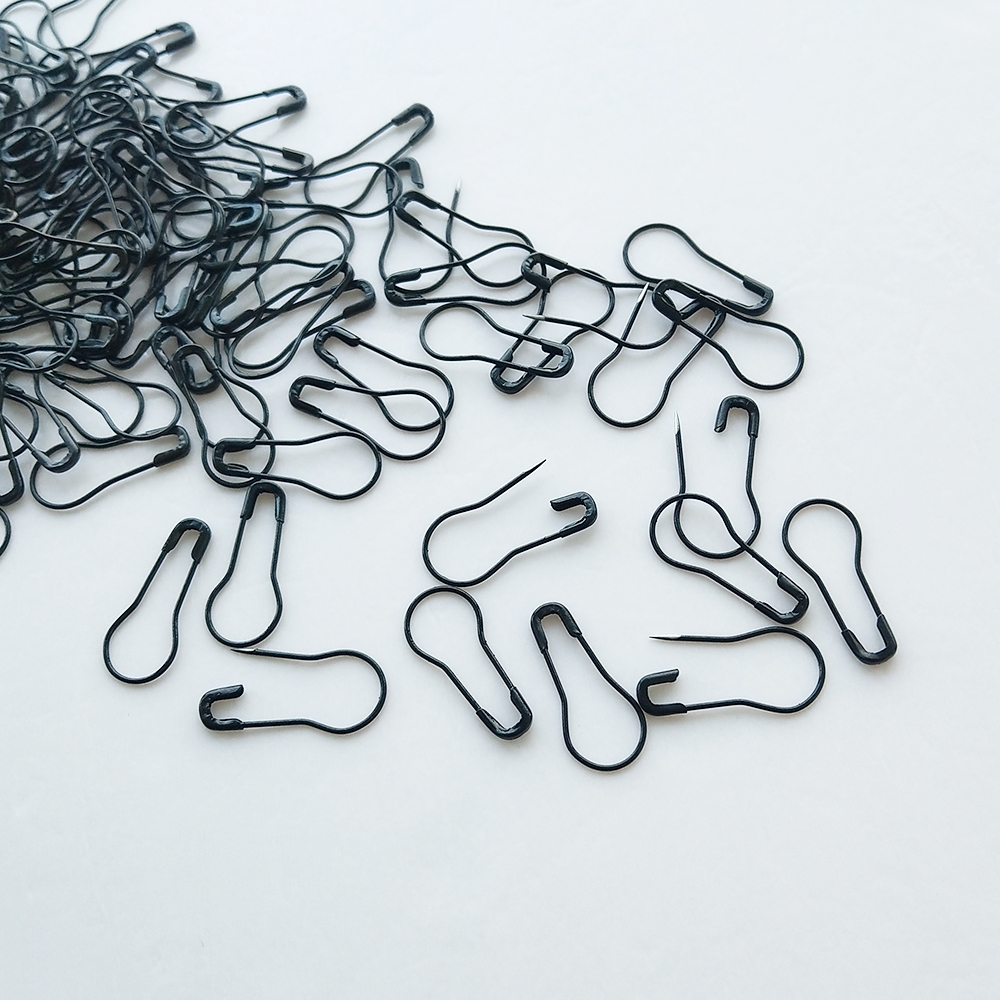100 Stks/pak Kalebas Vorm Metalen Veiligheidsspelden Craft Clips Marker Tag Pin Diy Breien Kruissteek Houder Naaien Gereedschap Accessoires: Black