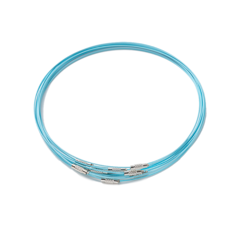 10pcs 46cm Stainless Steel Necklace Wire Cord Choker Chain with Brass Screw Clasp For DIY Jewelry Making Supplies Accessories